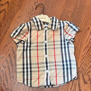 Burberry Kids signature Checkered plaid Shirt - Beige, Black, Red (18m)